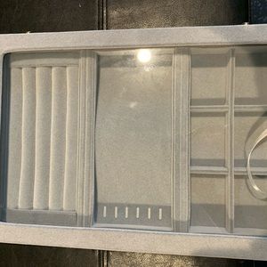 Jewelry Box/organizer with gray velvet with removable trays.